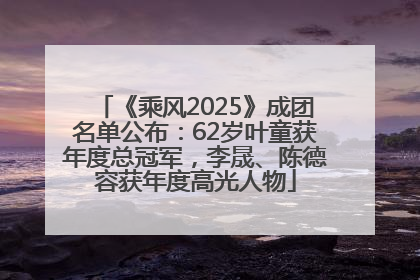 《乘风2025》成团名单公布：62岁叶童获年度总冠军，李晟、陈德容获年度高光人物