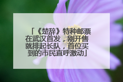 《楚辞》特种邮票在武汉首发，刚开售就排起长队，首位买到的市民直呼激动