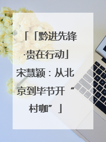 「黔进先锋·贵在行动」宋慧颖：从北京到毕节开“村咖”