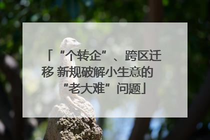 “个转企”、跨区迁移 新规破解小生意的“老大难”问题