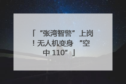 “张湾智警”上岗！无人机变身 “空中 110”