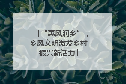 “惠风润乡”，乡风文明激发乡村振兴新活力