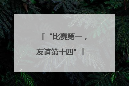 “比赛第一，友谊第十四”
