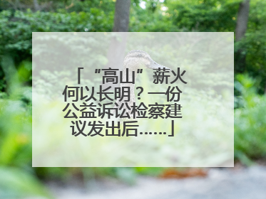 “高山”薪火何以长明？一份公益诉讼检察建议发出后……