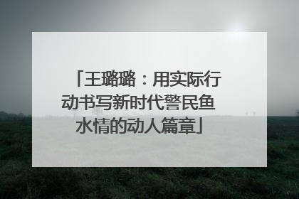 王璐璐：用实际行动书写新时代警民鱼水情的动人篇章