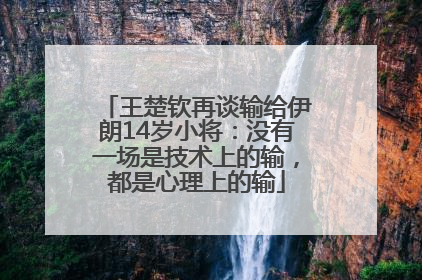 王楚钦再谈输给伊朗14岁小将：没有一场是技术上的输，都是心理上的输