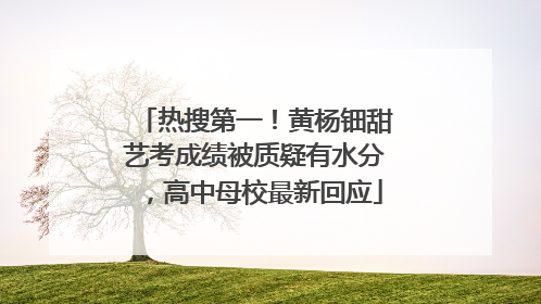 热搜第一！黄杨钿甜艺考成绩被质疑有水分，高中母校最新回应