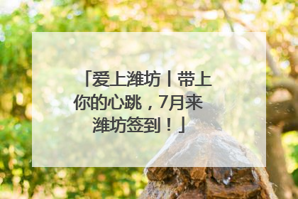 爱上潍坊丨带上你的心跳，7月来潍坊签到！
