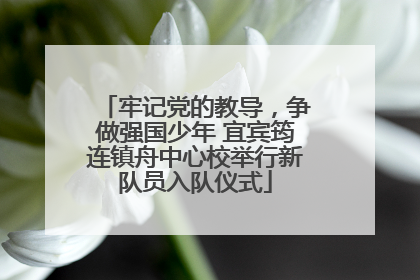 牢记党的教导，争做强国少年 宜宾筠连镇舟中心校举行新队员入队仪式