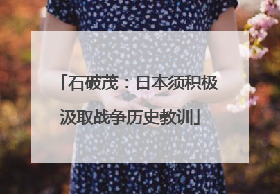 石破茂：日本须积极汲取战争历史教训