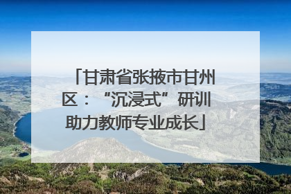 甘肃省张掖市甘州区：“沉浸式”研训助力教师专业成长