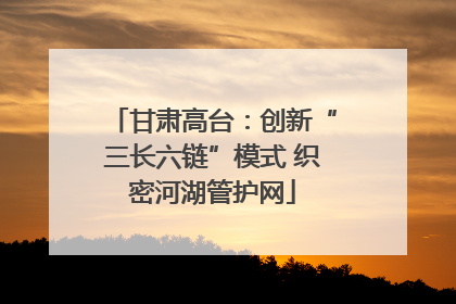 甘肃高台：创新“三长六链”模式 织密河湖管护网