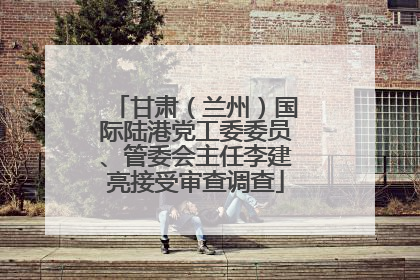 甘肃（兰州）国际陆港党工委委员、管委会主任李建亮接受审查调查