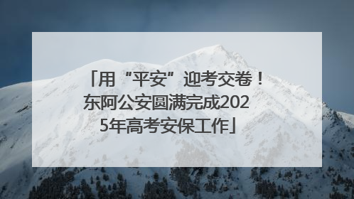 用“平安”迎考交卷！东阿公安圆满完成2025年高考安保工作