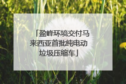 盈峰环境交付马来西亚首批纯电动垃圾压缩车