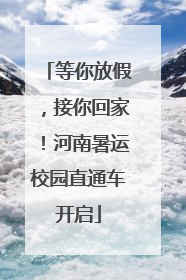 等你放假，接你回家！河南暑运校园直通车开启