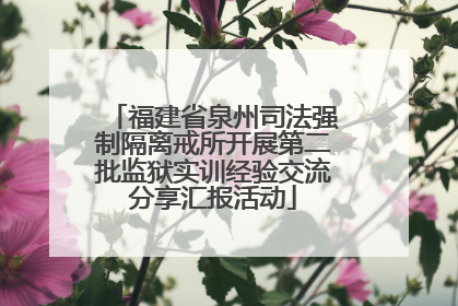 福建省泉州司法强制隔离戒所开展第二批监狱实训经验交流分享汇报活动