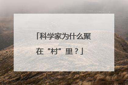 科学家为什么聚在“村”里？