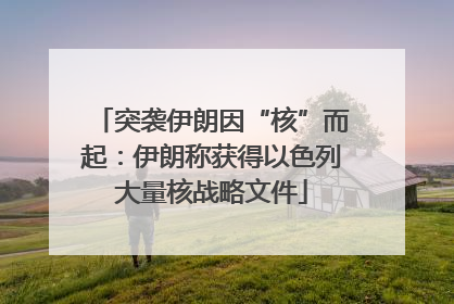 突袭伊朗因“核”而起：伊朗称获得以色列大量核战略文件