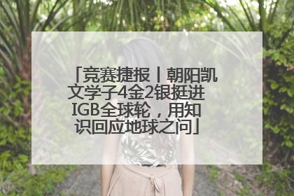 竞赛捷报丨朝阳凯文学子4金2银挺进IGB全球轮，用知识回应地球之问