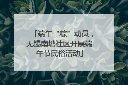 端午“粽”动员，无锡南塘社区开展端午节民俗活动