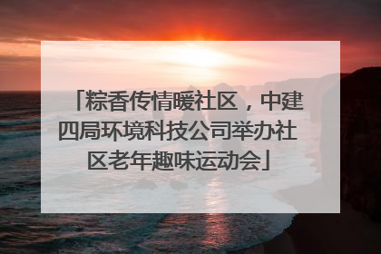 粽香传情暖社区，中建四局环境科技公司举办社区老年趣味运动会