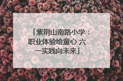 紫荆山南路小学：职业体验绘童心 六一实践向未来