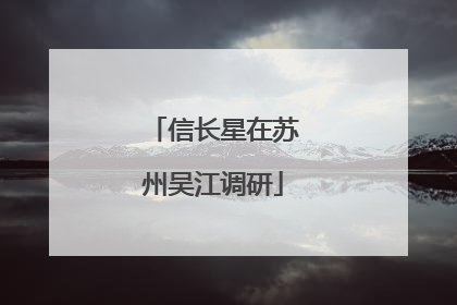 信长星在苏州吴江调研