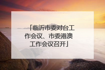 临沂市委对台工作会议、市委港澳工作会议召开