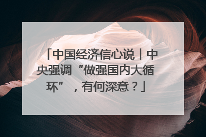 中国经济信心说丨中央强调“做强国内大循环”，有何深意？