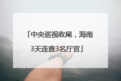 中央巡视收尾，海南3天连查3名厅官
