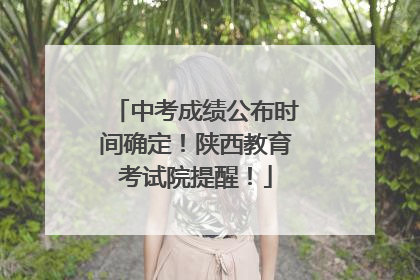 中考成绩公布时间确定！陕西教育考试院提醒！