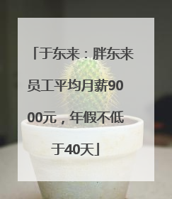 于东来：胖东来员工平均月薪9000元，年假不低于40天