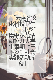 云南省文化科技卫生“三下乡”集中示范活动拉开大学生暑期“三下乡”社会实践活动序幕