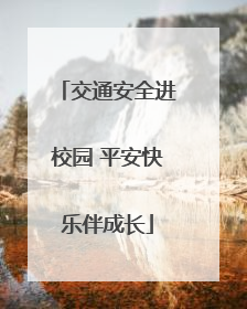 交通安全进校园 平安快乐伴成长