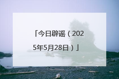 今日辟谣（2025年5月28日）