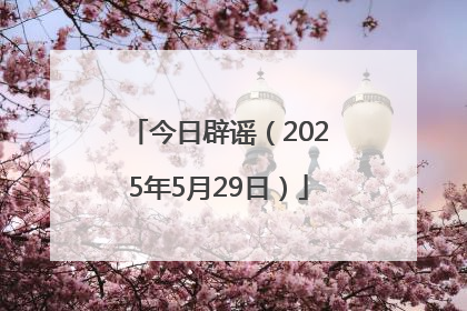 今日辟谣（2025年5月29日）