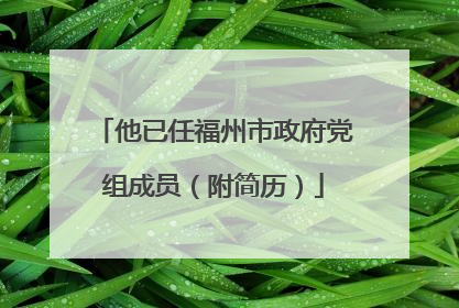 他已任福州市政府党组成员（附简历）