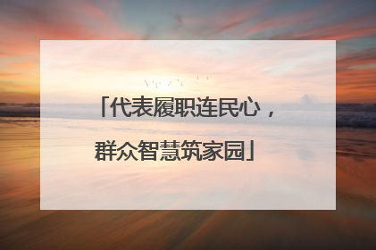 代表履职连民心，群众智慧筑家园