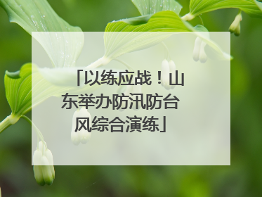 以练应战！山东举办防汛防台风综合演练