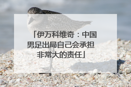 伊万科维奇：中国男足出局自己会承担非常大的责任