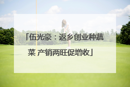 伍光豪：返乡创业种蔬菜 产销两旺促增收