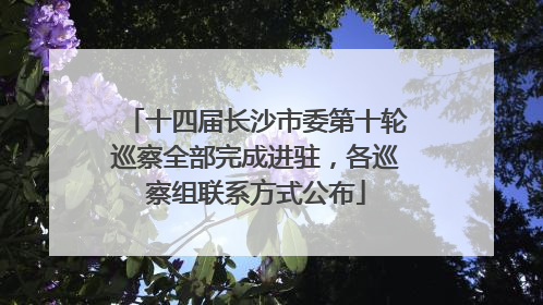 十四届长沙市委第十轮巡察全部完成进驻，各巡察组联系方式公布