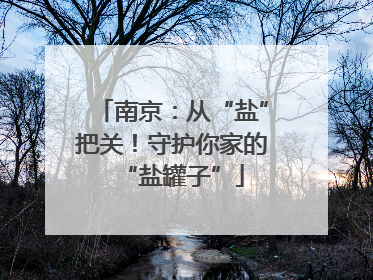 南京：从“盐”把关！守护你家的“盐罐子”