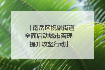 南岳区祝融街道全面启动城市管理提升攻坚行动