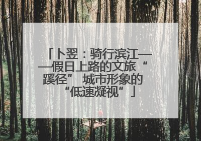 卜翌：骑行滨江——假日上路的文旅“蹊径” 城市形象的“低速凝视”