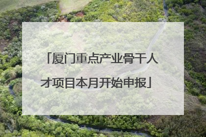 厦门重点产业骨干人才项目本月开始申报