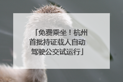 免费乘坐！杭州首批持证载人自动驾驶公交试运行