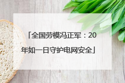 全国劳模冯正军：20年如一日守护电网安全