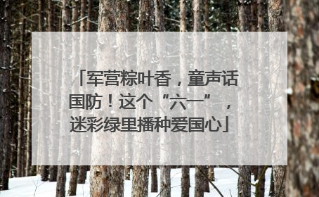 军营粽叶香，童声话国防！这个“六一”，迷彩绿里播种爱国心